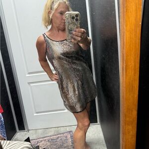 VTG Fumblin Foe Sexy Animal Print  Black and Silver Women's Dress